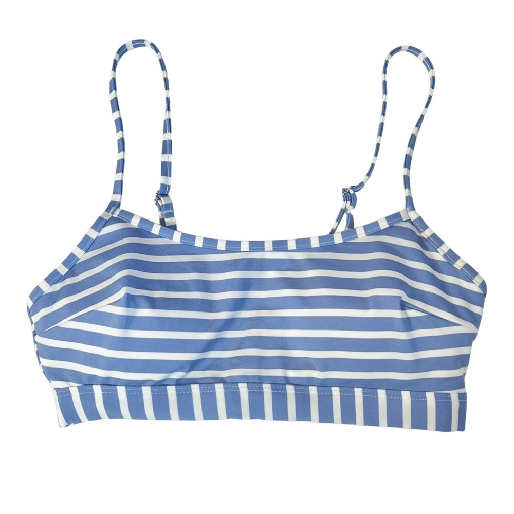NWOT H&M Striped Bikini Swim Top Removable Pads Size 6 Blue Periwinkle White